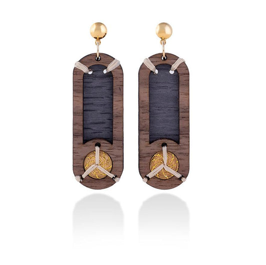 NELOO FLORRAIN NATIVE EARRINGS – DARK WOOD